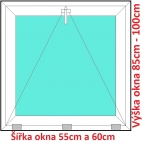 Plastov okna S SOFT rka 55 a 60cm x vka 85-100cm